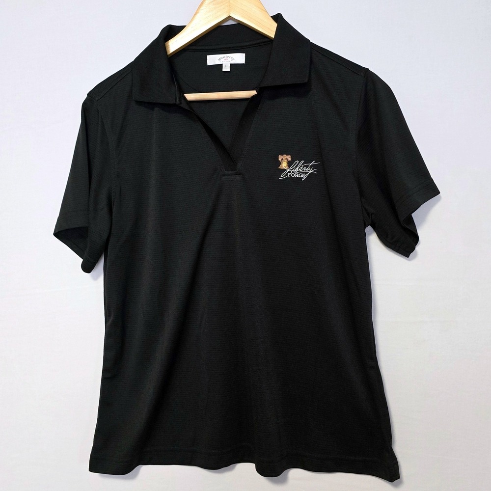 Monterey Club Women's L Liberty Forge Golf Polo Black Embroidered Logo